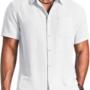 TEXTURED BUTTON DOWN SUMMER SHIRT